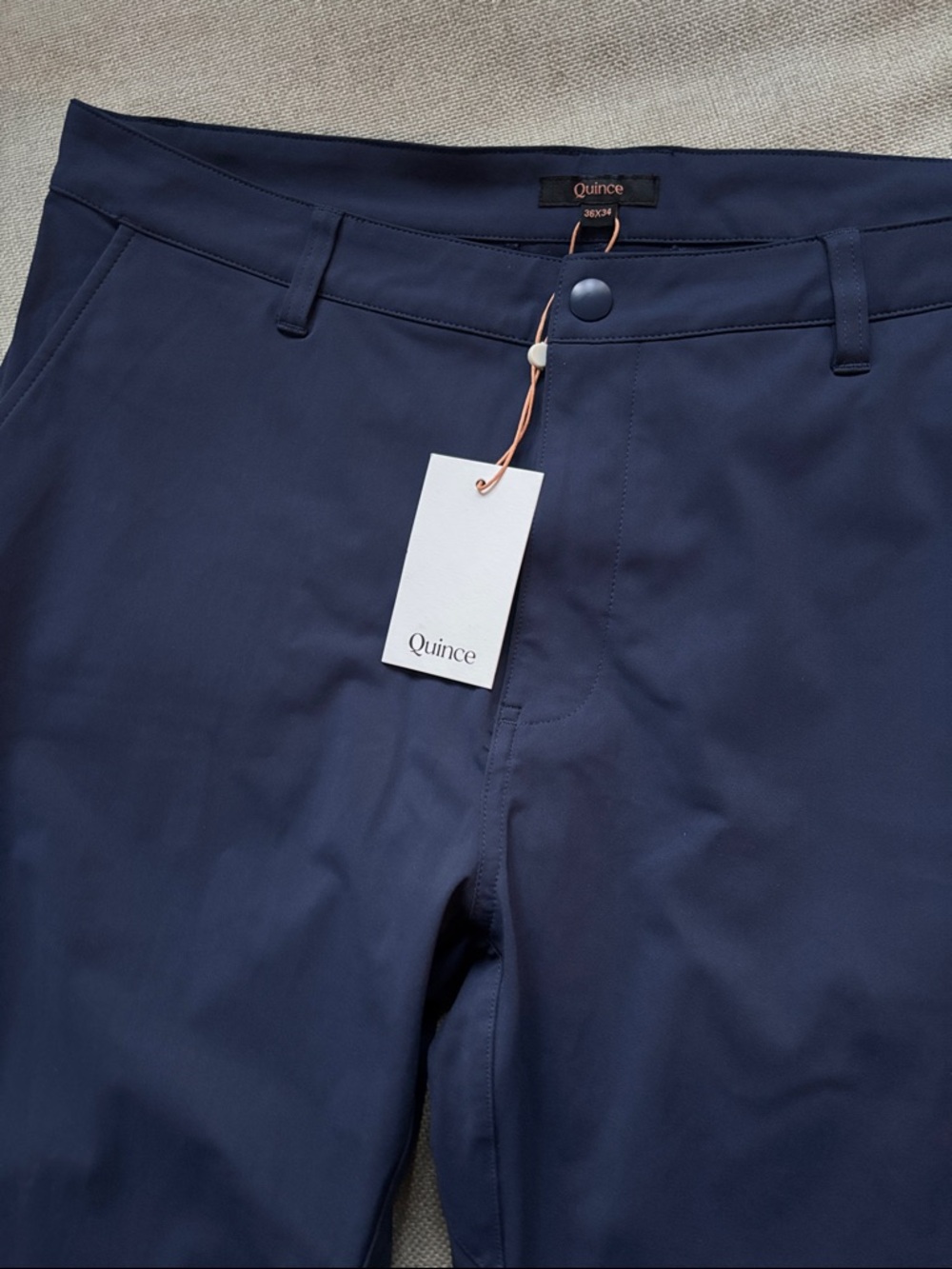 Quince Deep Navy Stretch Trousers